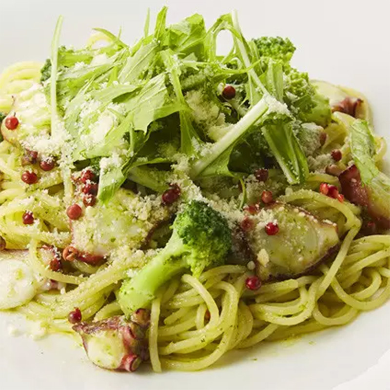 タコとブロッコリーのジェノベーゼ | 生パスタ製造・業務用卸・ご家庭